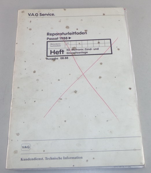 Werkstatthandbuch VW Passat B3 ab 1988 KE-Motronic Einspritz- & Zündanlage 1988