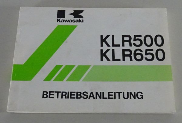 Betriebsanleitung / Handbuch Kawasaki KLR 500 - KL 500 A2, KLR 650 - KL 650 A2 Stand 1988