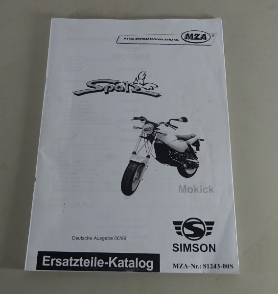 Teilekatalog / Ersatzteilliste Simson Spatz von MZ Stand 06/1999