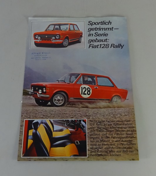 Prospekt / Broschüre Fiat 128 Rally Stand ab 1970
