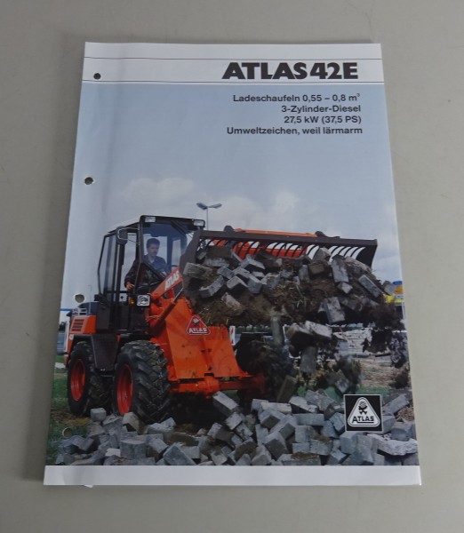 Prospekt / Broschüre Radlader Atlas 42E 3 Zylinder-Dieselmotor 37,5 PS von 01/96