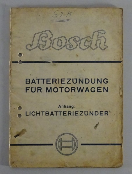 Handbuch Bosch Batteriezündung für Motorwagen von 10/1937