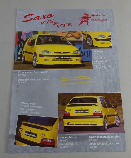 Prospekt / Broschüre Citroën Saxo VTS & VTR