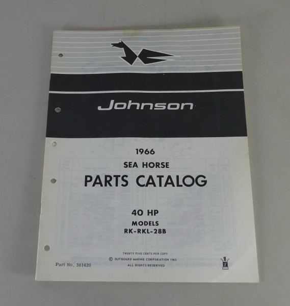 Teilekatalog OMC Johnson Outboards / Außenborder 40 PS Models Stand '65