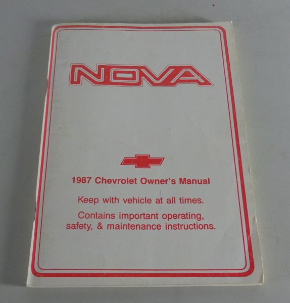 Owner´s Manual / Handbook Chevrolet Nova Stand 1987