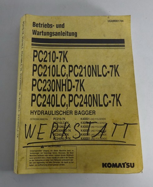 Betriebsanleitung Komatsu Hydraulik Hydraulikbagger PC210-7K PC210LC PC230NHD-7K