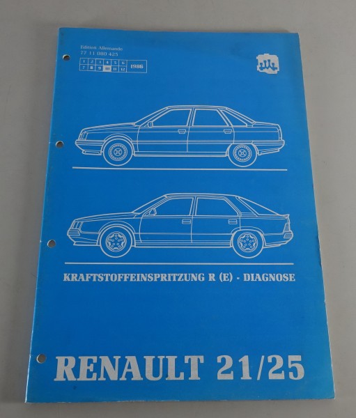 Werkstatthandbuch Renault 21 / 25 Kraftstoffeinspritzung Diagnose Stand 10/1986