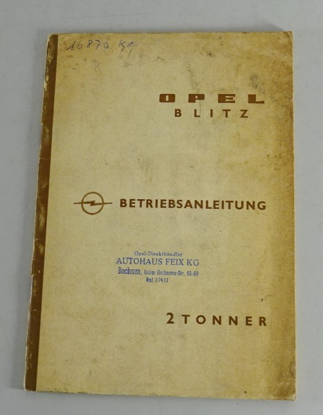 Betriebsanleitung / Handbuch Opel Blitz 2 Tonner von 09/1964