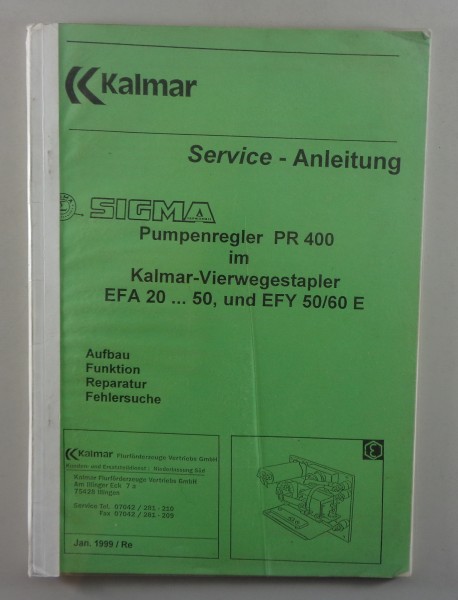 Werkstatthandbuch Kalmar Pumpenregler PR400 im Kalmar-Vierwegestapler EFA 20/50