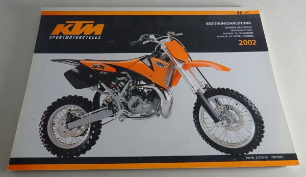 Betriebsanleitung / Handbuch KTM 65 SX Stand 2002