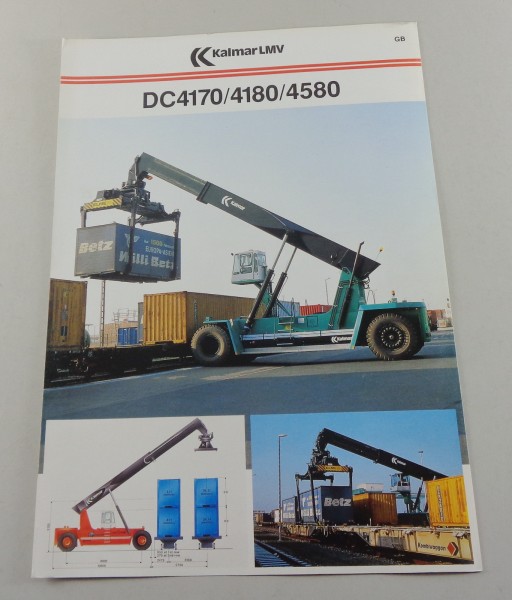 Prospekt / Brochure Kalmar LMV long wheelbase Reachstacker DC 4170 / 4180 / 4580