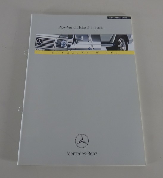 Verkaufstaschenbuch Mercedes-Benz G-Klasse / G-Modell W463 Stand 09/2002