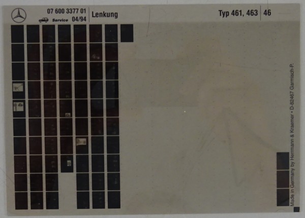 Microfich Werkstatthandbuch Mercedes-Benz G-Klasse W461 / W463 Lenkung 1994