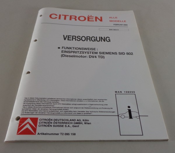 Werkstatthandbuch Citroen Xsava / C 3 | Einspritzsystem Siemens SID 802 02/2002