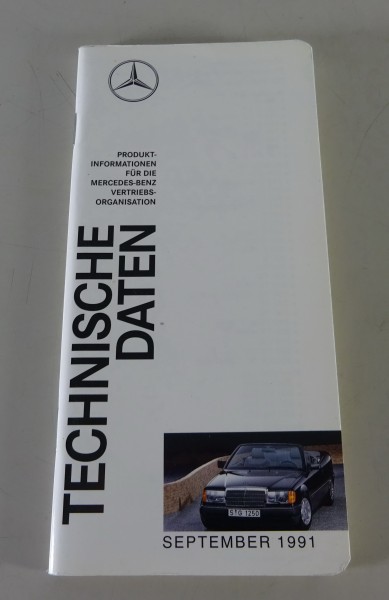 Datenbuch Mercedes-Benz W201 / W124 / W140 / R129 Stand 09/1991