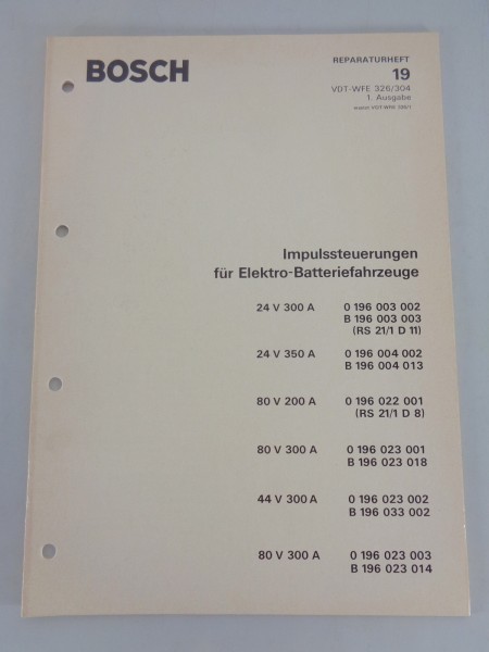 Werkstatthandbuch Bosch Impulssteuerungen für Elektro-Batteriefahrzeuge 03/1973