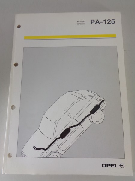 Teilekatalog / Ersatzteilliste PA 125 Opel Auspuffanlagen Stand 11/1994