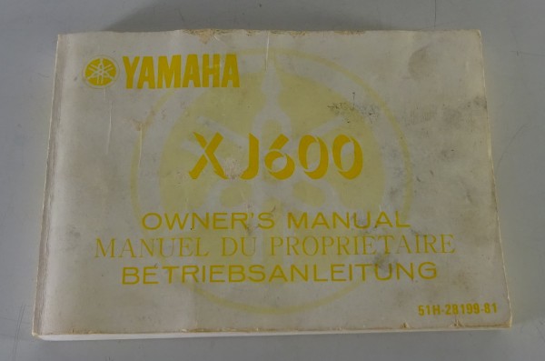 Betriebsanleitung / Handbuch / Owner´s Manual Yamaha XJ 600 Stand 1984