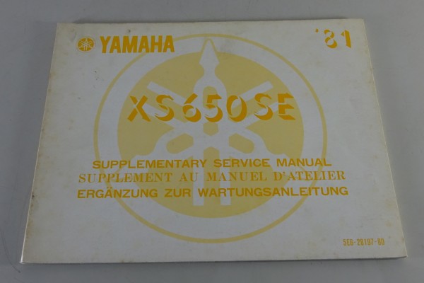 Werkstatthandbuch Nachtrag Yamaha XS 650 SE Modelljahr 1981