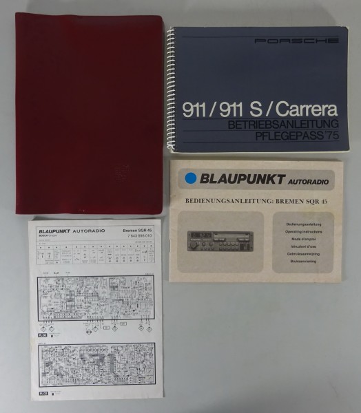 Bordmappe mit Betriebsanleitung Porsche 911 / 911S / 911 Carrera Modelljahr 1975