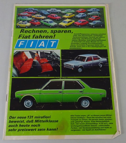 Prospekt / Broschüre Fiat 131 / 128 / 132 GL/GLS / 130 / 124