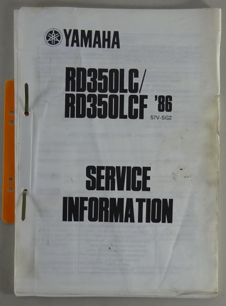 Service Information Yamaha RD 350 LC / LCF Stand 1986