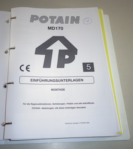 Handbuch Aufbau / Montage Potain BTK MD 170 Kran Stand 1994 - 1996