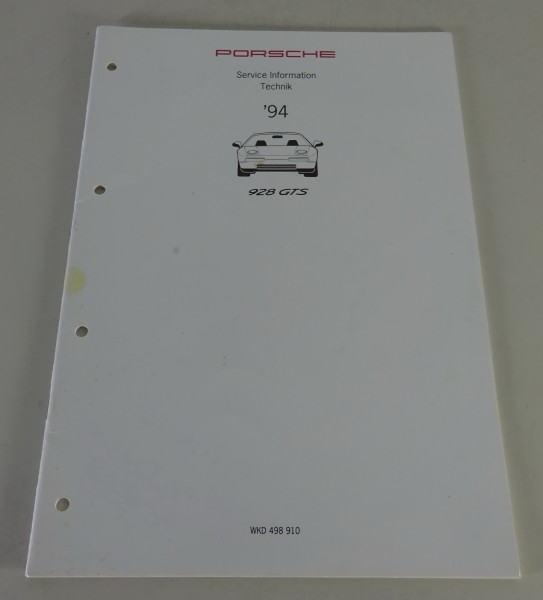 Werkstatthandbuch Service Information Technik Porsche 928 GTS Modellajhr 1994