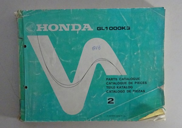 Teilekatalog / Spare Parts List Honda Goldwing GL 1000 K3 Stand 1978
