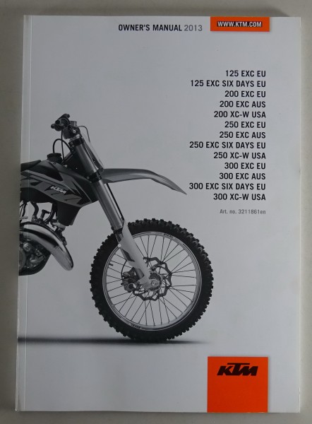 Owner´s Manual KTM 125 EXC EU / 125 EXC Six Days / etc. Modelljahr 2013