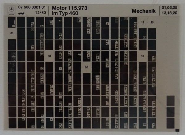 Microfich Werkstatthandbuch Mercedes-Benz 230 G G-Modell W460 Motor M 115.973