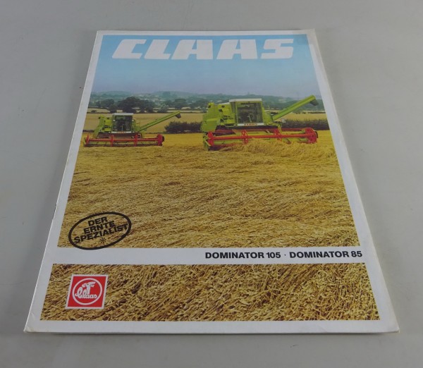 Prospekt / Broschüre Claas Mähdrescher Dominator 105 / 85 Stand 09/1980