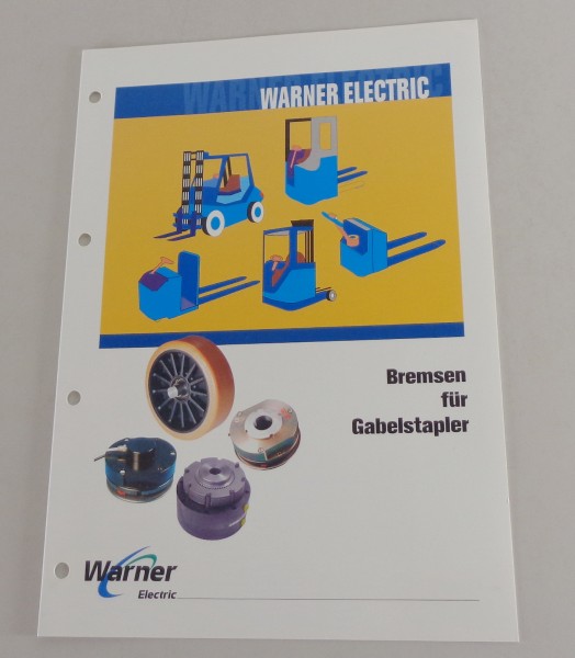 Prospekt Warner Bremsen ERD + H + HBF / LWB / AWB für Gabelstapler von 2001