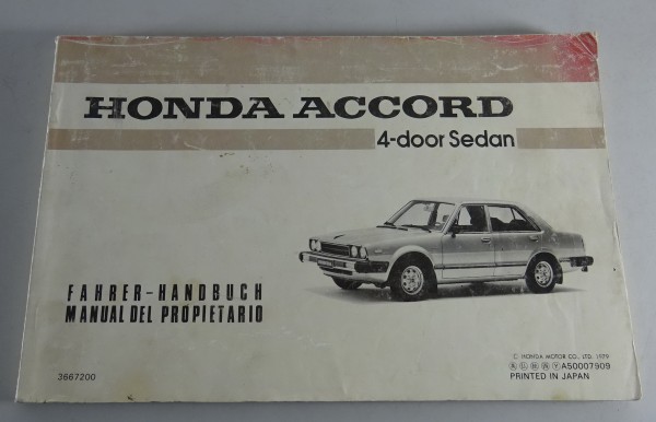 Betriebsanleitung / Owner´s Manual Honda Accord 4-door Sedan Stand 1979