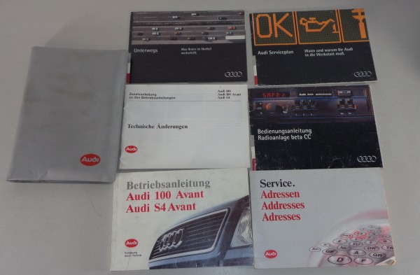 Bordmappe + Betriebsanleitung Audi 100 / S4 Typ C4 Avant + Quattro von 1992