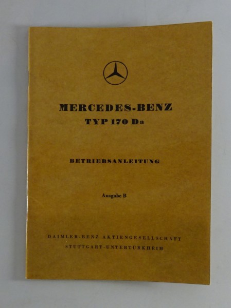 Betriebsanleitung / Handbuch Mercedes W136 170 Da Diesel Stand 12/1950