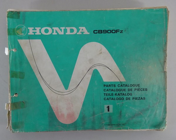 Teilekatalog / Parts List Honda CB 900 F Bol d'or Stand 1978