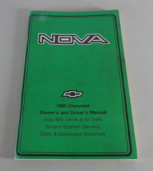 Owner´s Manual / Handbook Chevrolet Nova Stand 1985