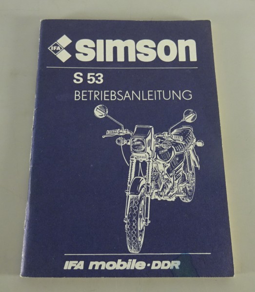 Betriebsanleitung / Handbuch Simson S 53 Stand 12/1988 original