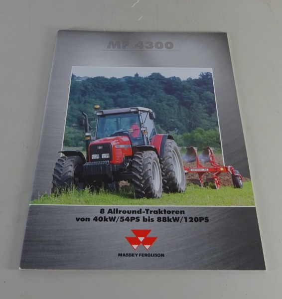 Prospekt / Broschüre Massey Ferguson Traktoren MF 4300 54PS bis 120PS Stand 2002
