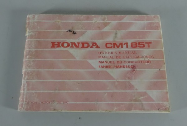 Betriebsanleitung / Owner´s Manual Honda CM 185 T Stand 1977