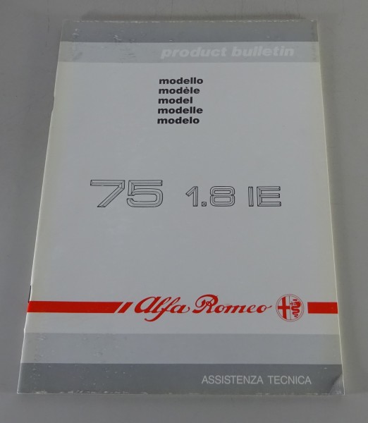 Product Bulletin / Einführungsschrift Alfa Romeo 75 1.8 IE von 10/1988