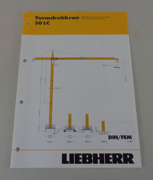Datenblatt / Technische Beschreibung Liebherr Turmdrehkran 30 LC von 03/2004