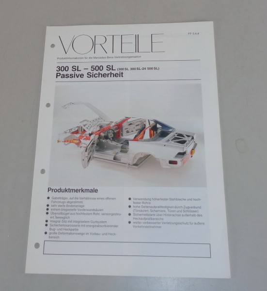 Produktinfo / Vorteile Mercedes SL R129 300 - 500 SL passive Sicherheit 02/1989
