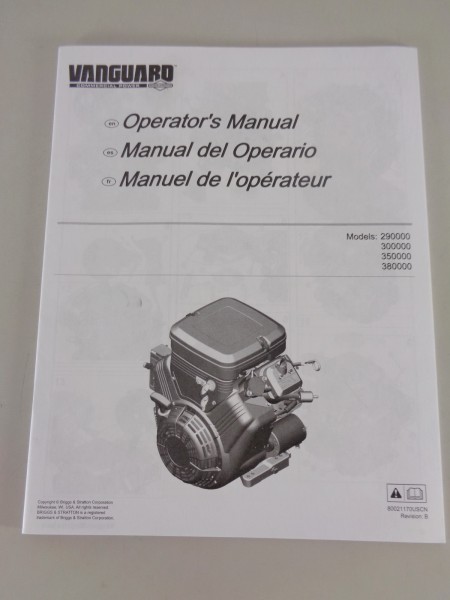 Owner's Manual / Handbook Vanguard Engines 290000, 300000, 350000, 380000