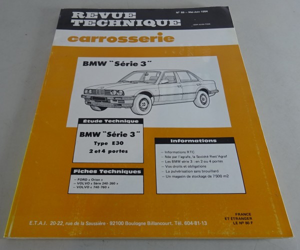 Reparaturanleitung Revue Technique Modell: BMW 3er E30 Stand 06/1984
