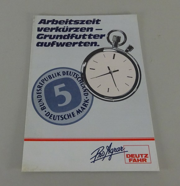 Prospekt Deutz-Fahr Programmübersicht Grünfutterbearbeitung Stand 04/1987