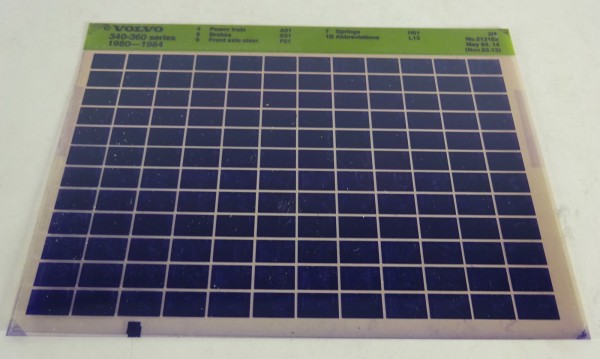Microfich Teilekatalog Volvo Serie 340 - 360 von 1980 - 1984 Stand 05/1984