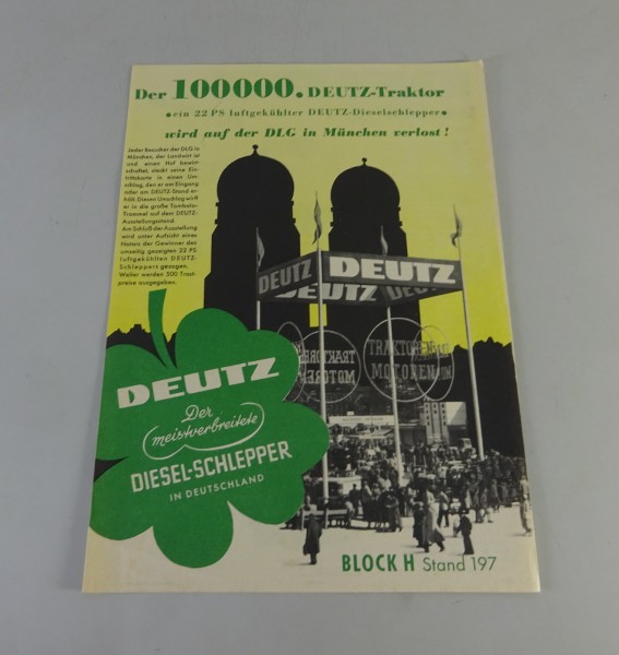 Prospektblatt / Broschüre Deutz-Programm DLG-Ausstellung München