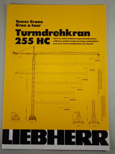 Datenblatt / Data sheet Liebherr „Turmdrehkran 255 HC" Stand 05/1979